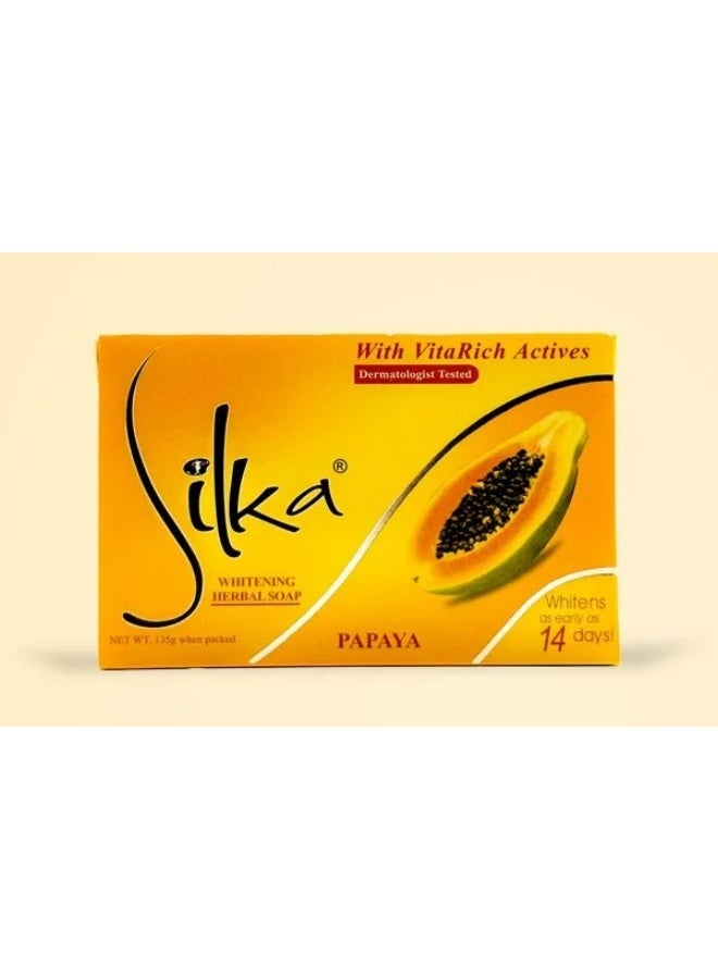 Silka Orange Papaya Herbal Whitening Soap 135g. - Image 3